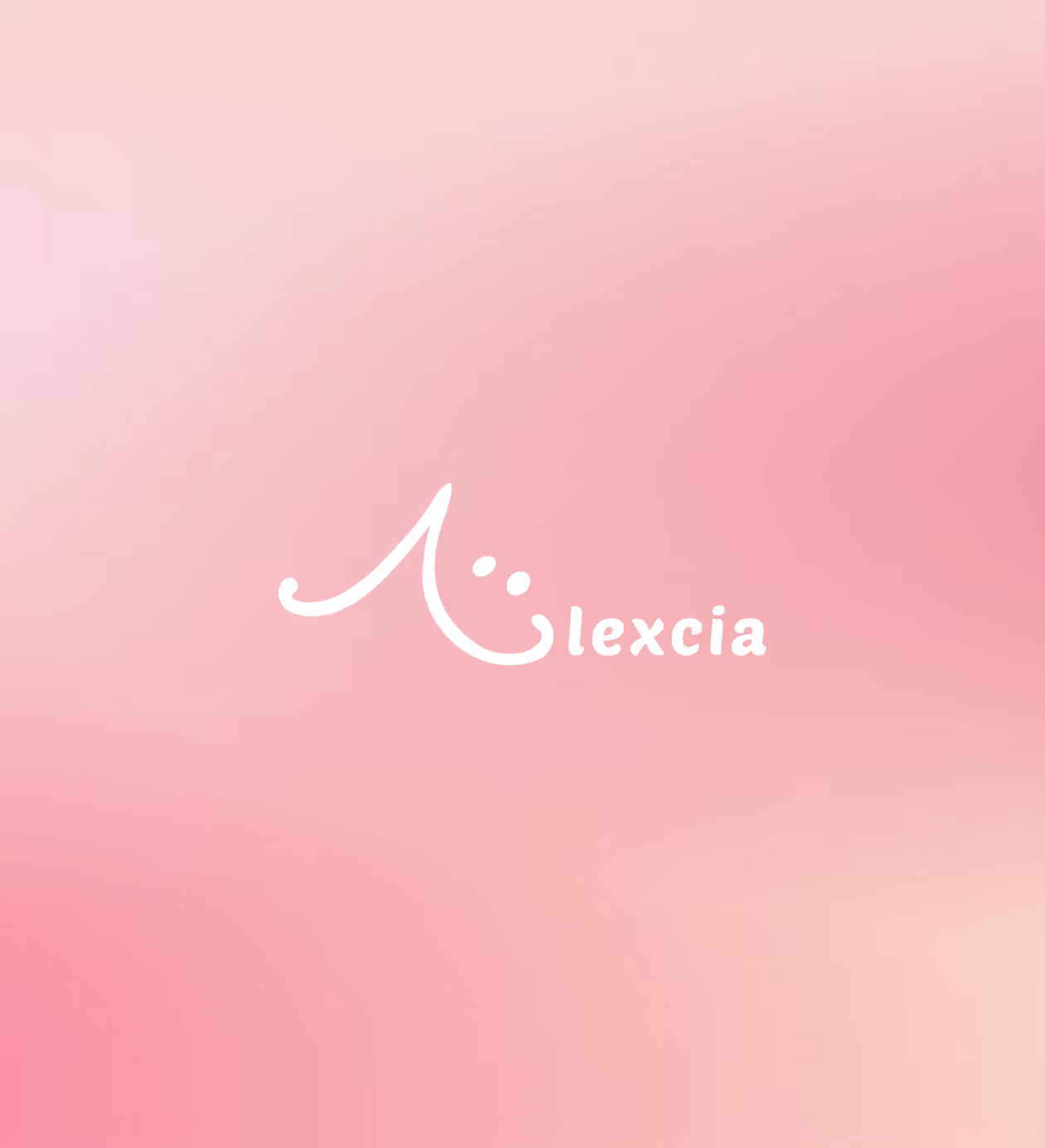 A picture of the name Alexcia, with a pink gradient background.