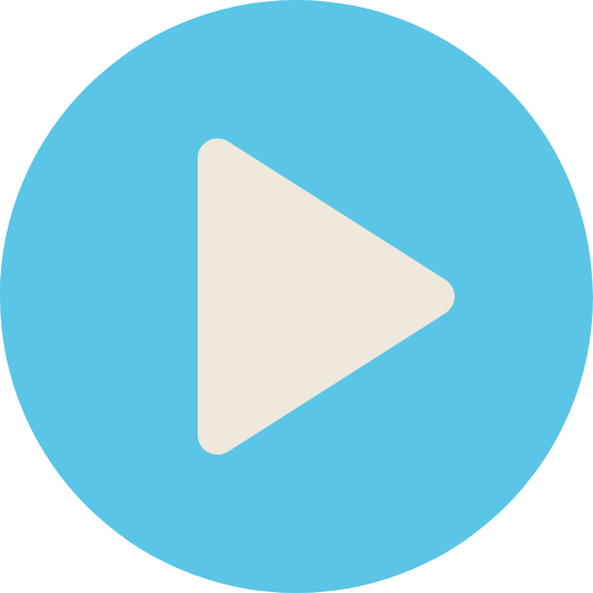 White play button icon inside a blue circular background.