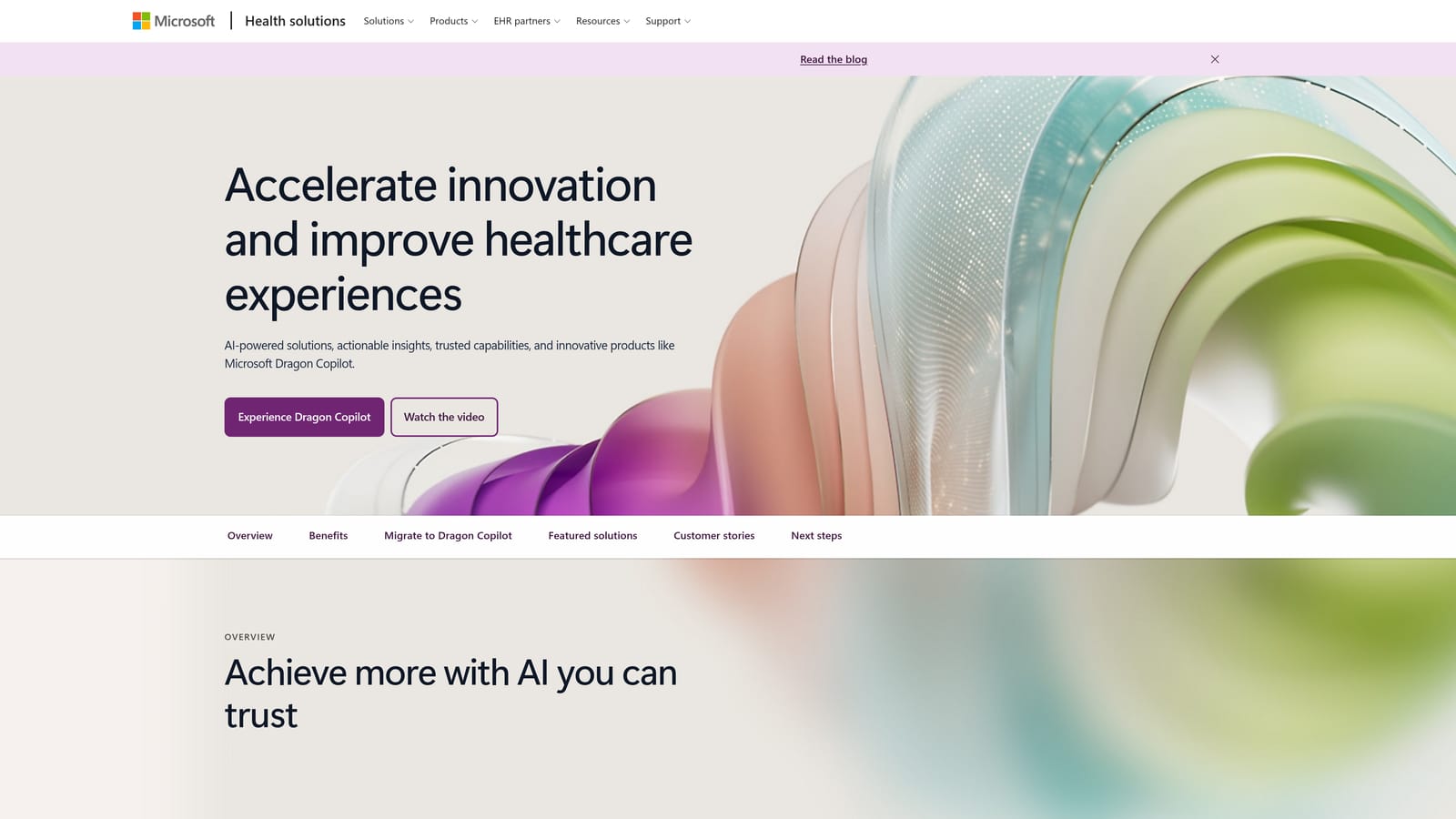 Screenshot of Nuance DAX Copilot website