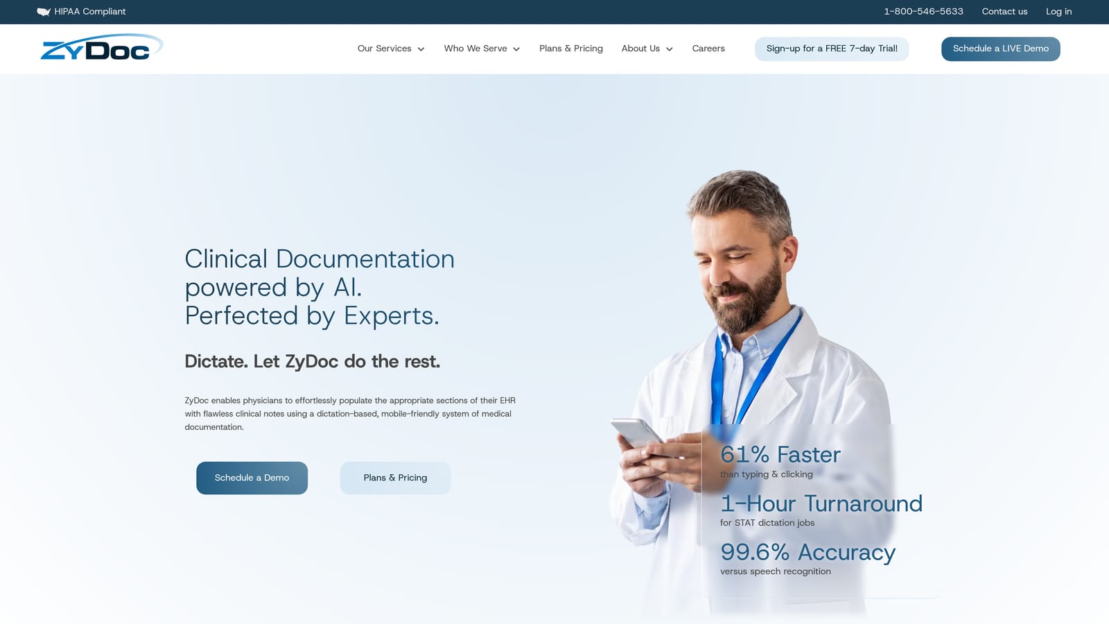 Screenshot of ZyDoc website