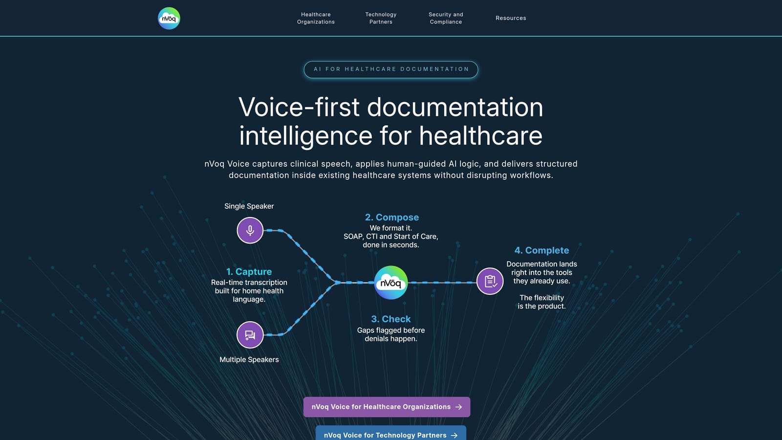 Screenshot of Nvoq website