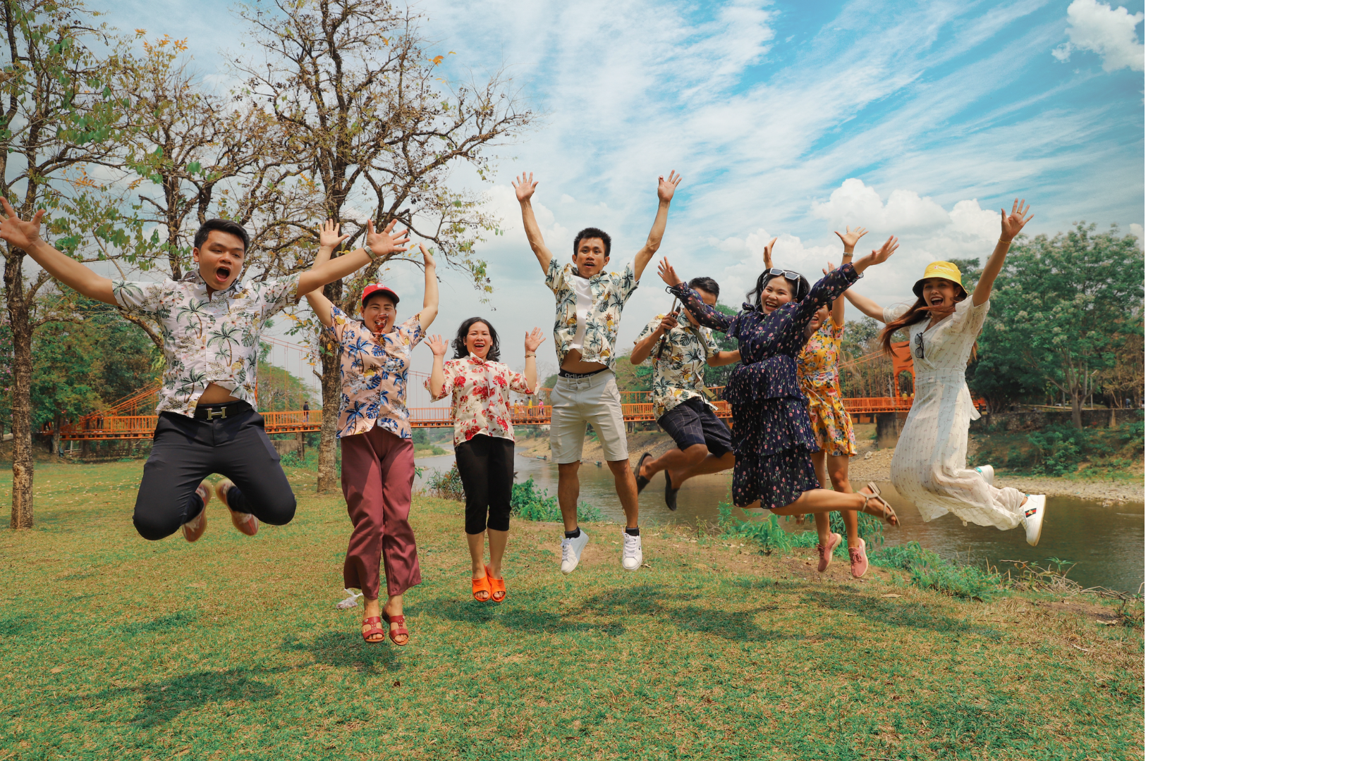 A group jumping in the air and celebrating ai growth marketing