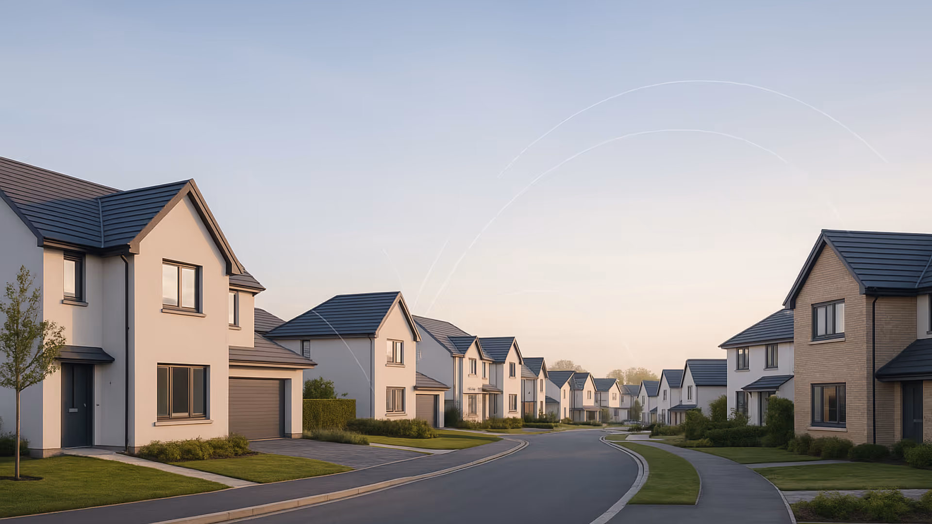 residential street with housing