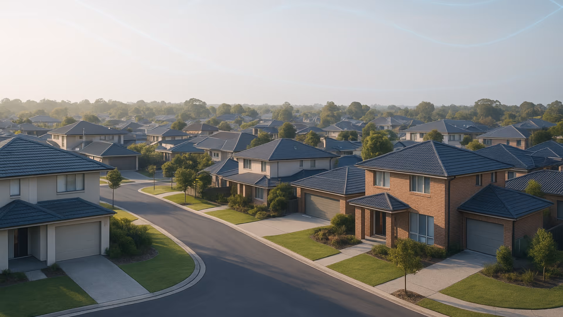 residential street with housing