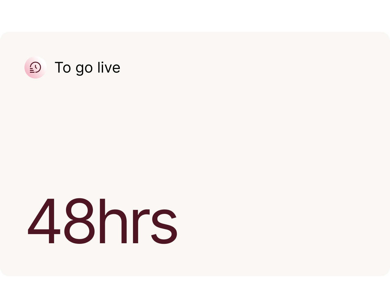 48hrs to go live stat