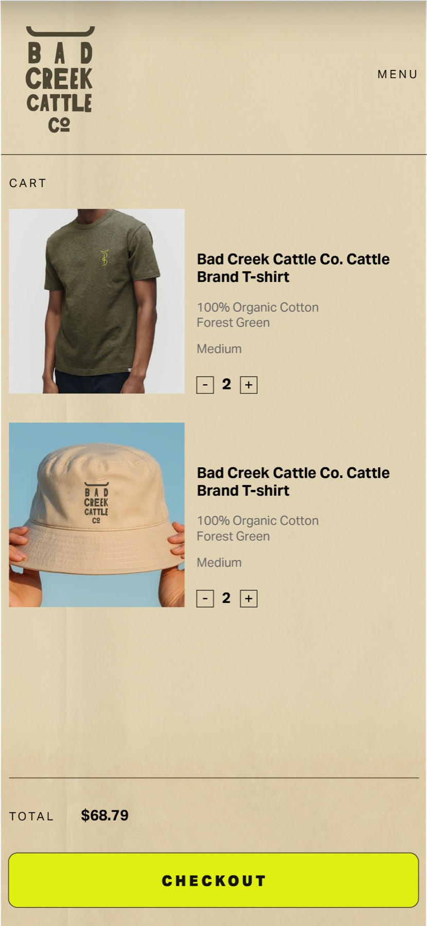The Bad Creek preorder flow on mobile