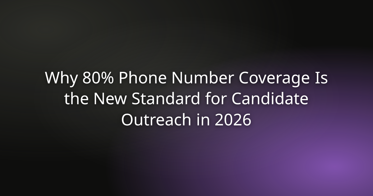 Why 80% Phone Number Coverage Is the New Standard for Candidate Outreach in 2026