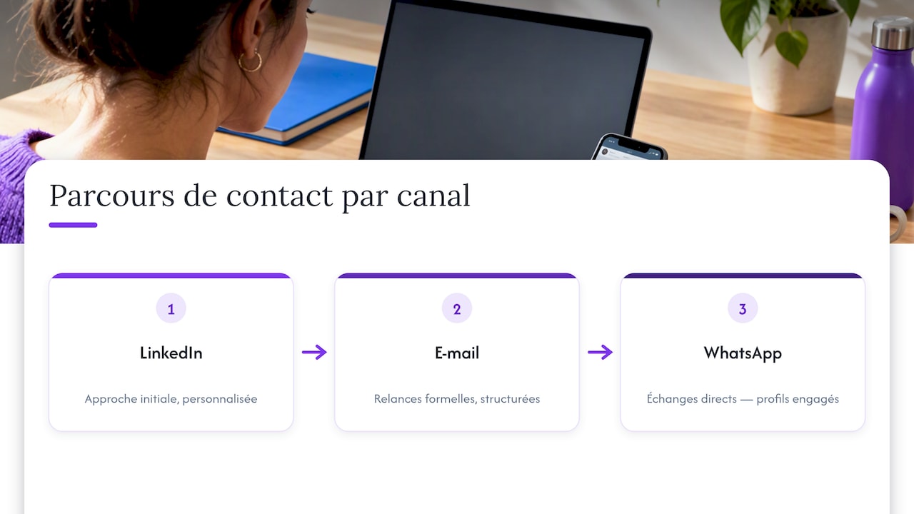 Three outreach channels in automated sourcing