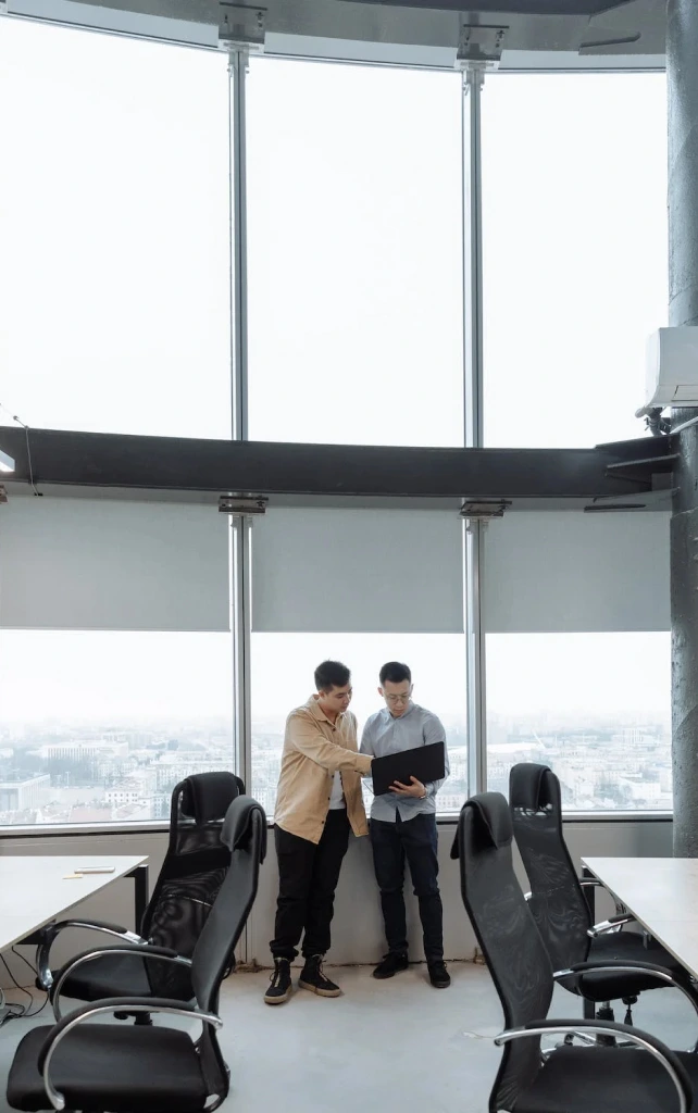 Business meeting environment in a contemporary office space