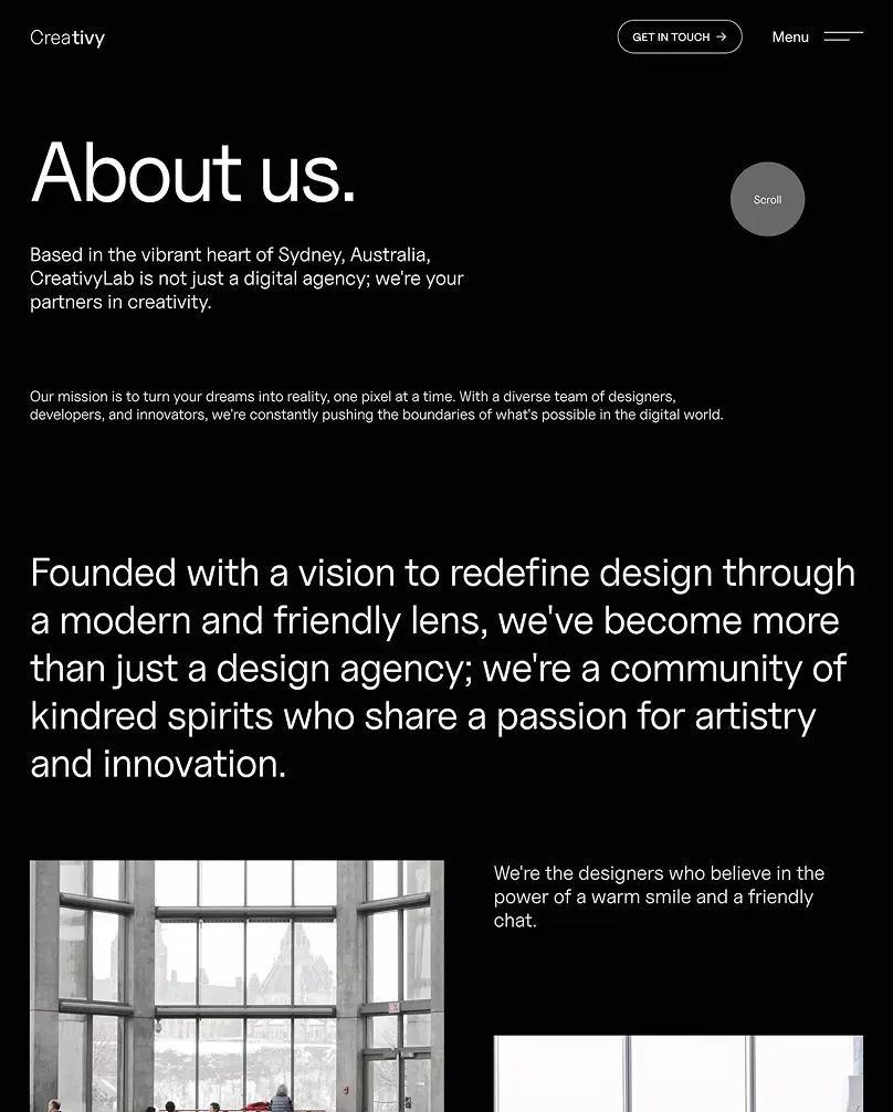 Website preview showing modern layout and design