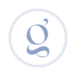 Sigle logo g de "Céligne" stylisé entouré de deux cercles bleu gris