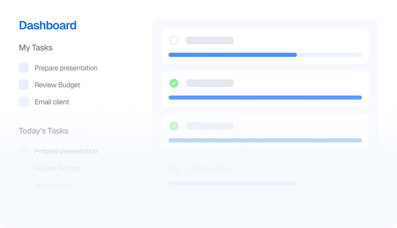 Stellar Staff VA task progress dashboard