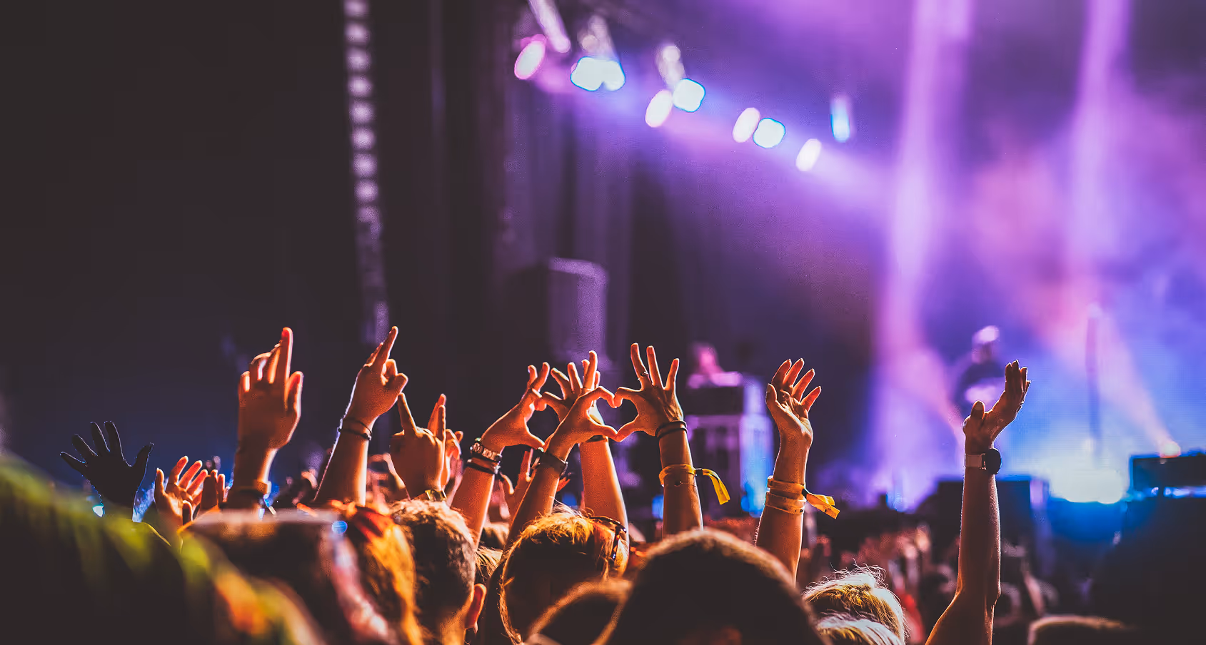 Juichende jongeren bij een concert