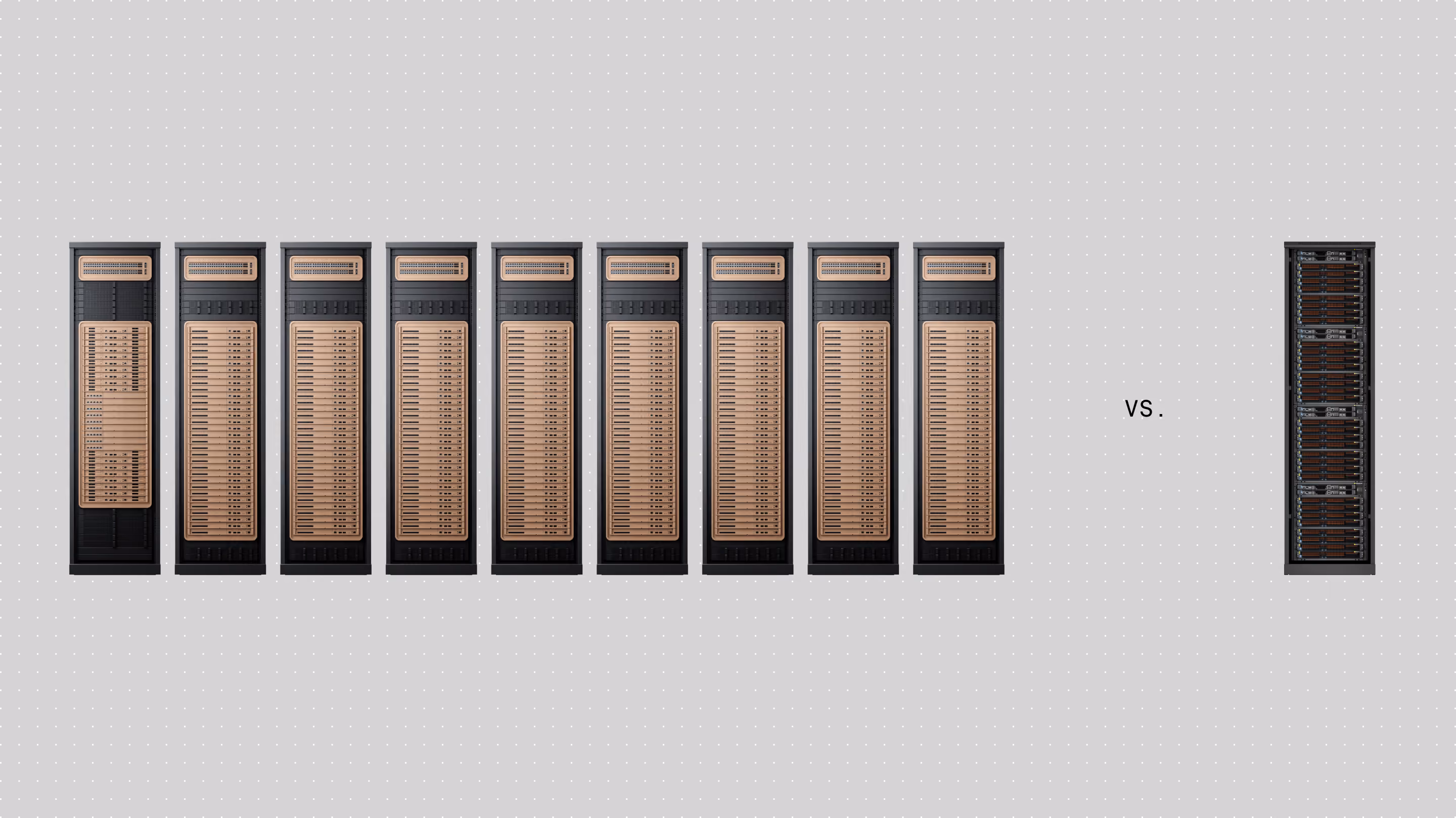 Left: Nvidia Rubin/Groq (9 racks) vs. Tensordyne TD Rack (1 rack)