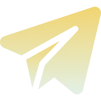 Yellow gradient paper airplane icon on transparent background.