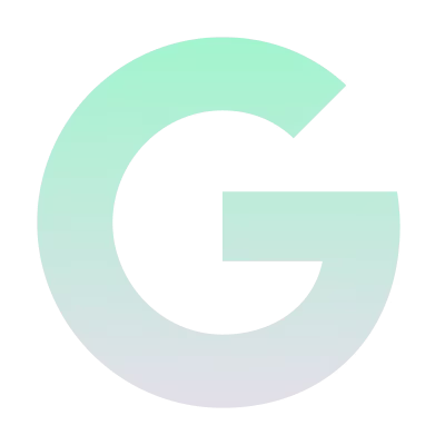 Google logo with a gradient green to white color.