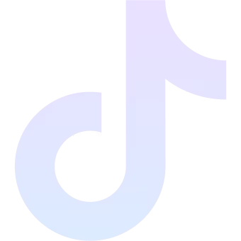 TikTok logo with a musical note design in light colors on a dark background.