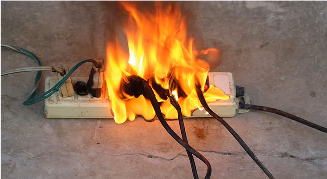Picture of a plug on fire