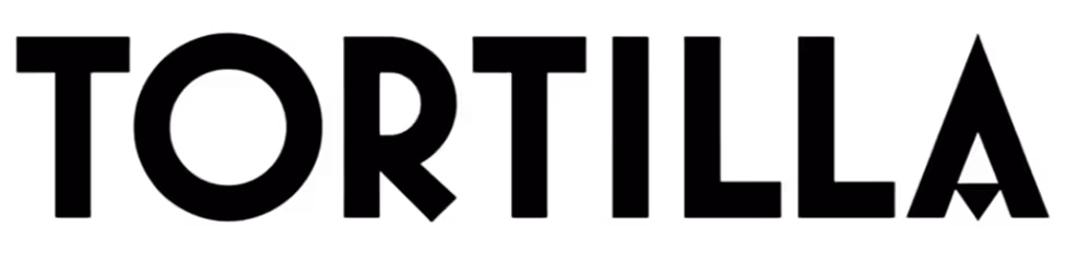 Black text logo reading 'TORTILLA' in bold uppercase letters.