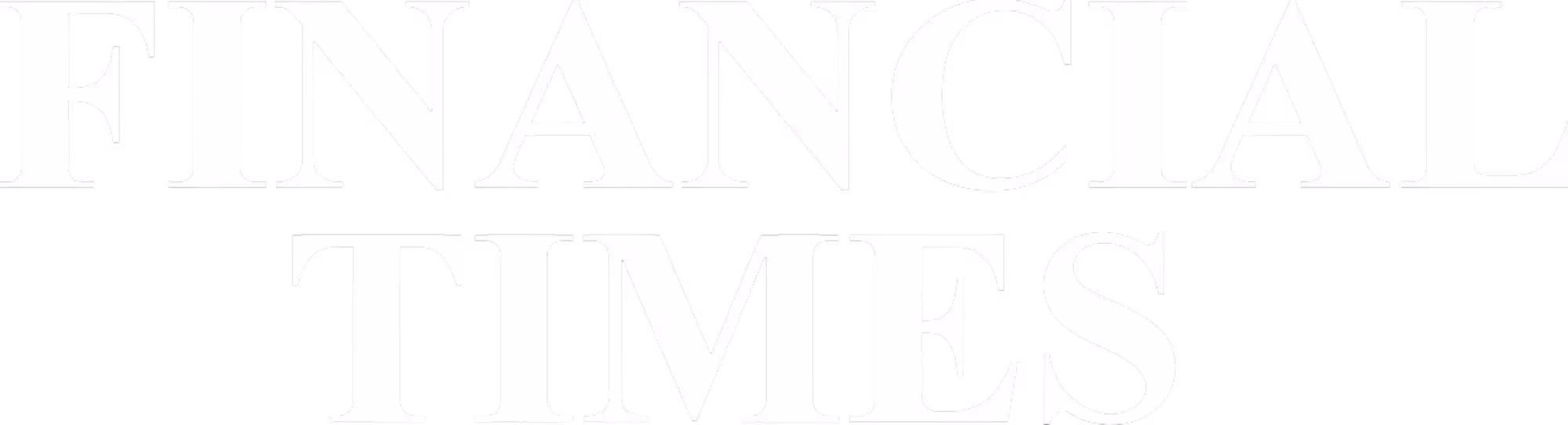Financial Times text logo in white serif font on transparent background.