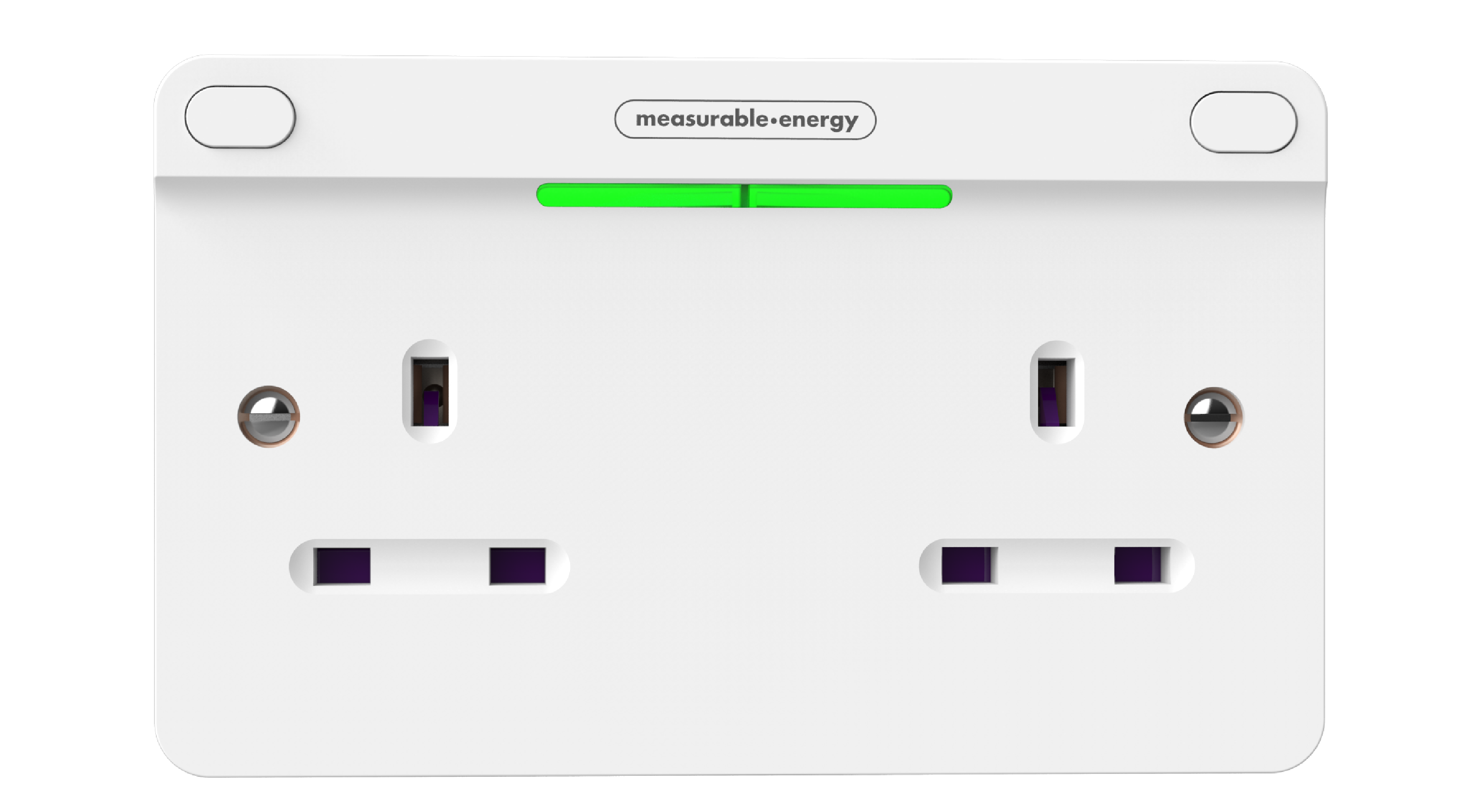 measurable.energy socket with green LED indicator light.