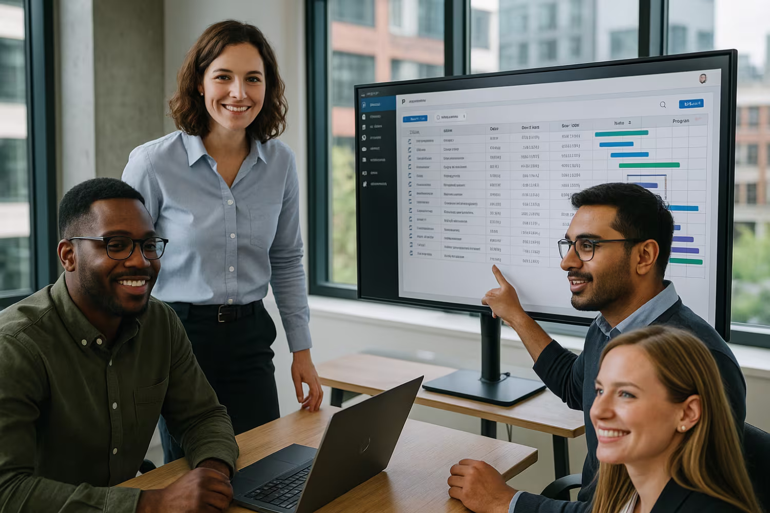 Diverse IT team managing project