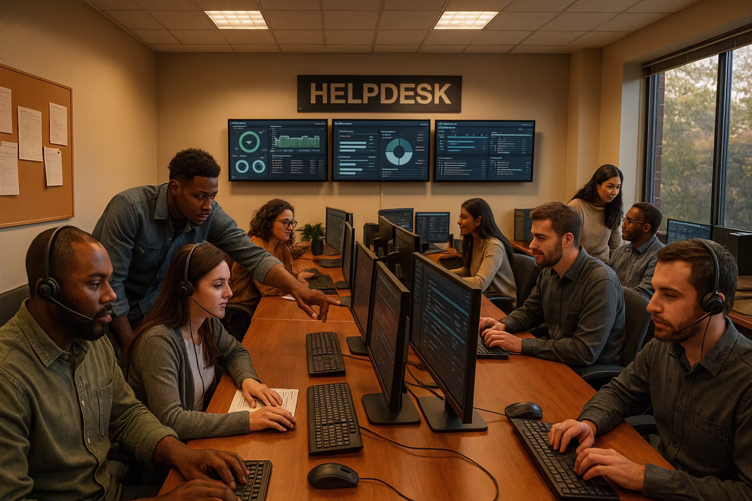 Diverse IT helpdesk outsourcing office