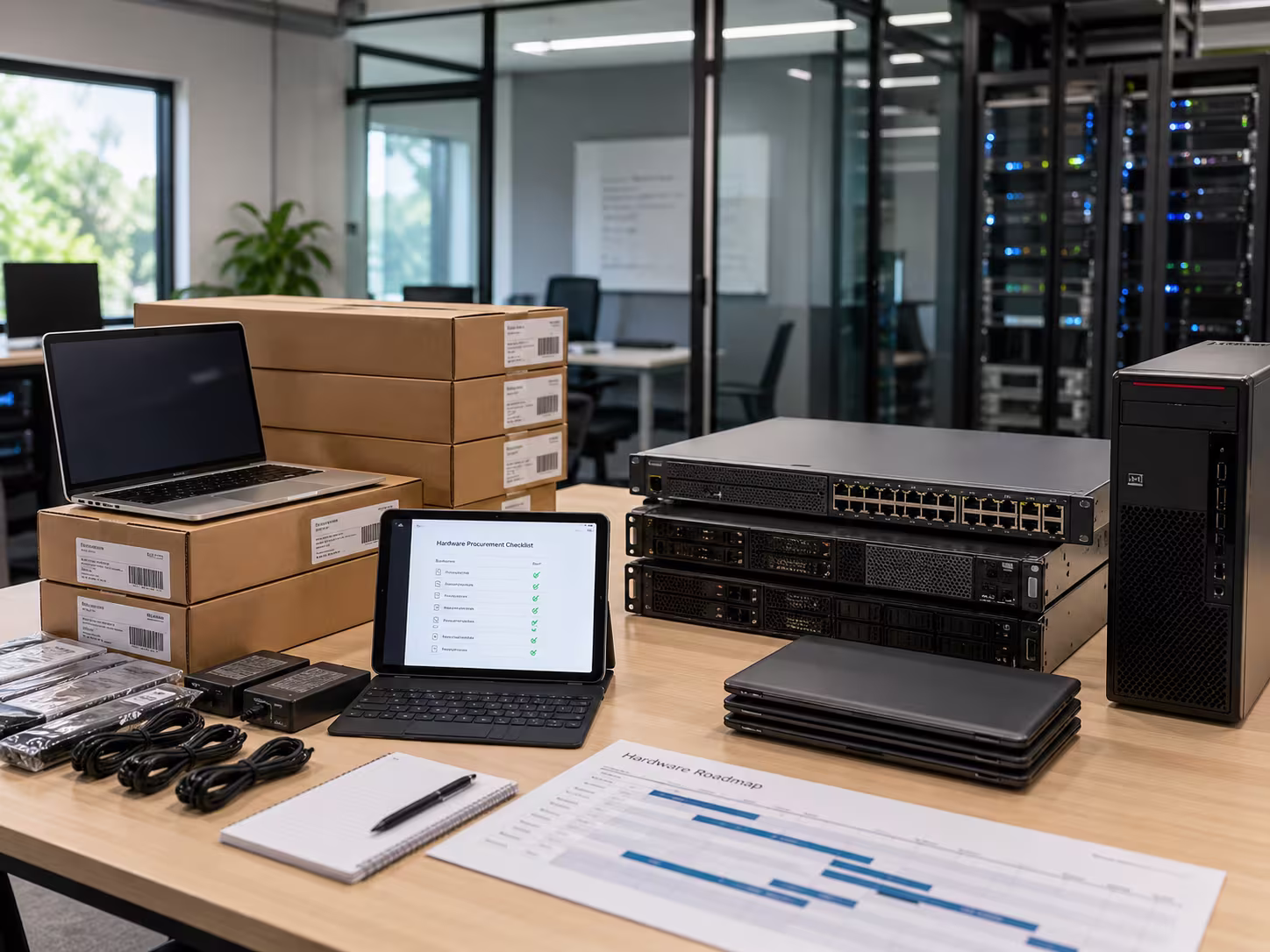 Modern IT hardware procurement workspace