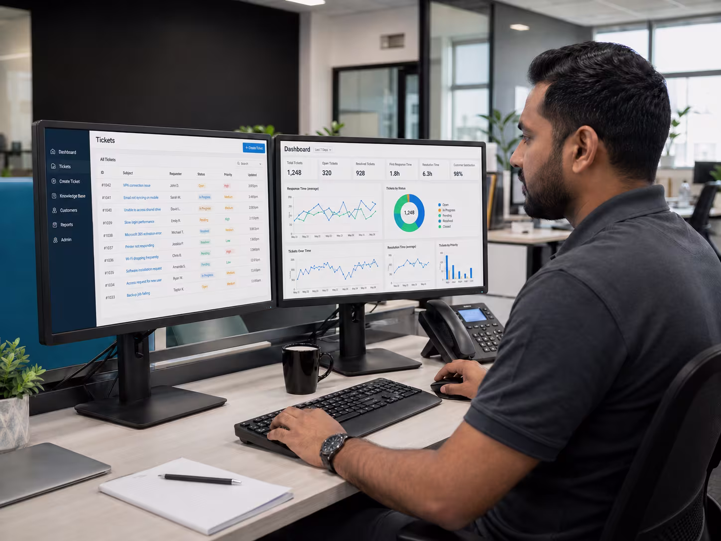 Efficient IT helpdesk outsourcing team