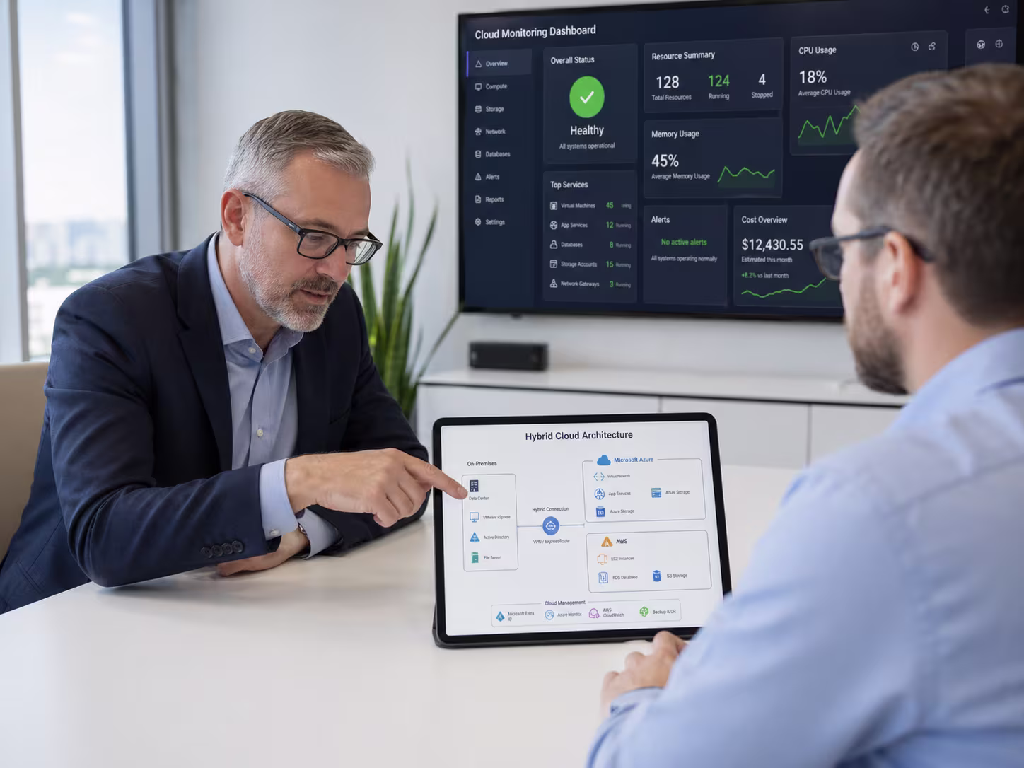 Diverse team using cloud managed IT services