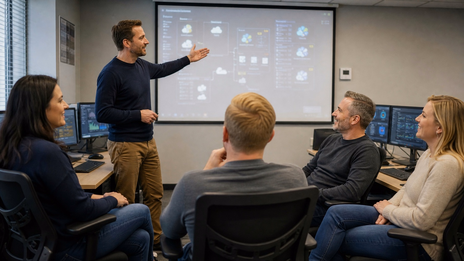Team briefing, VDI deployment discussion
