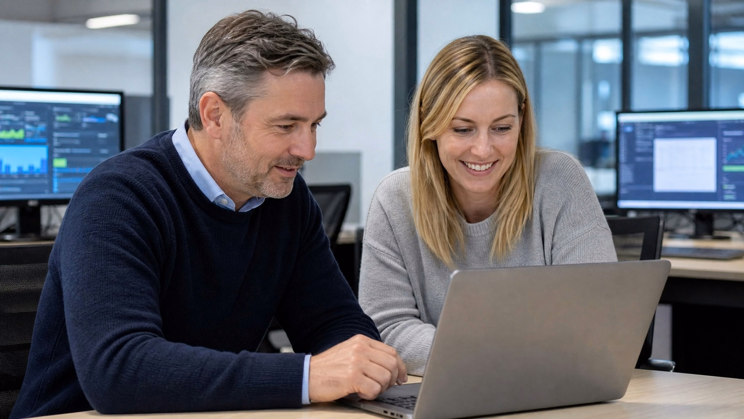 IT pros review VDI network configuration on laptop 64