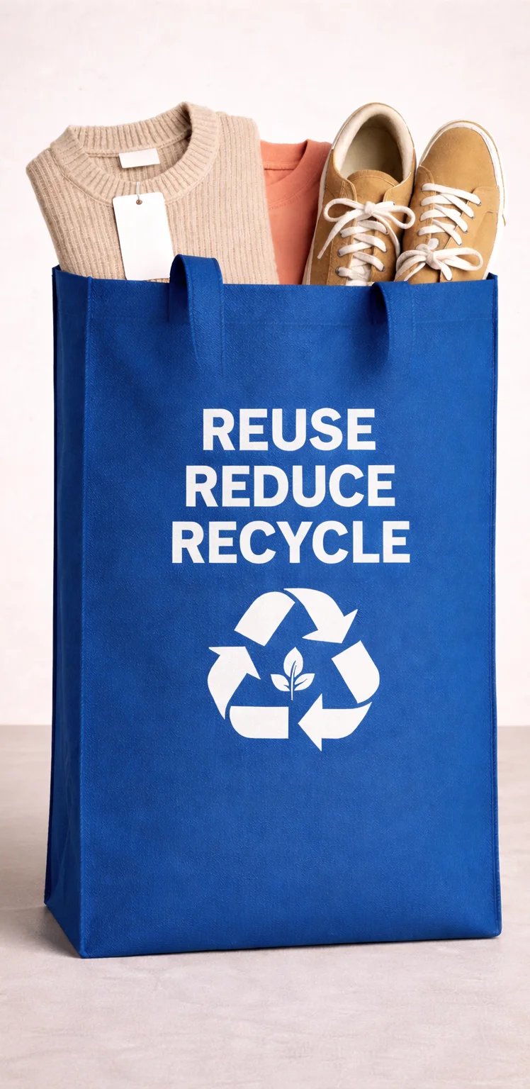 Reusable non-woven shopping bag promoting reuse reduce recycle