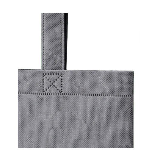 Close-up of ultrasonic welding on non-woven polypropylene bag handle connection