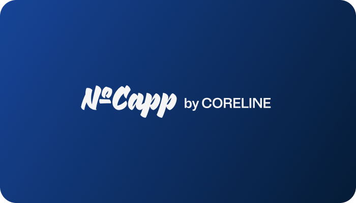 NoCapp by CoreLine logo on a dark blue background.