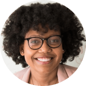 Picture of a patient of an online therapist smiling.