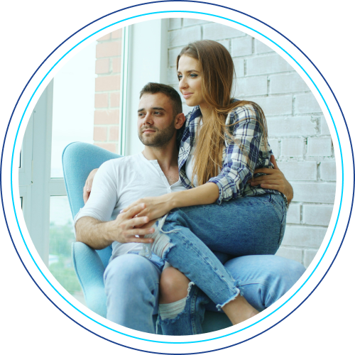 Image of a patient in an online therapy session.