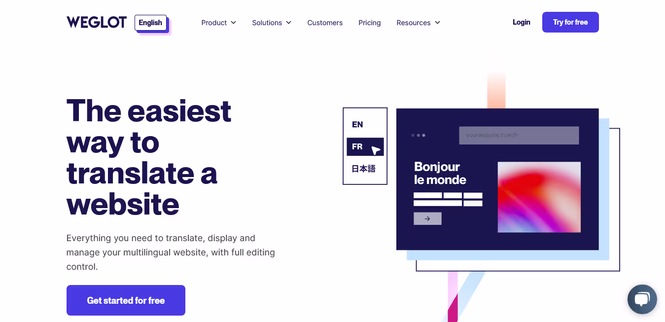 Top 14 des intégrations Webflow: Weglot