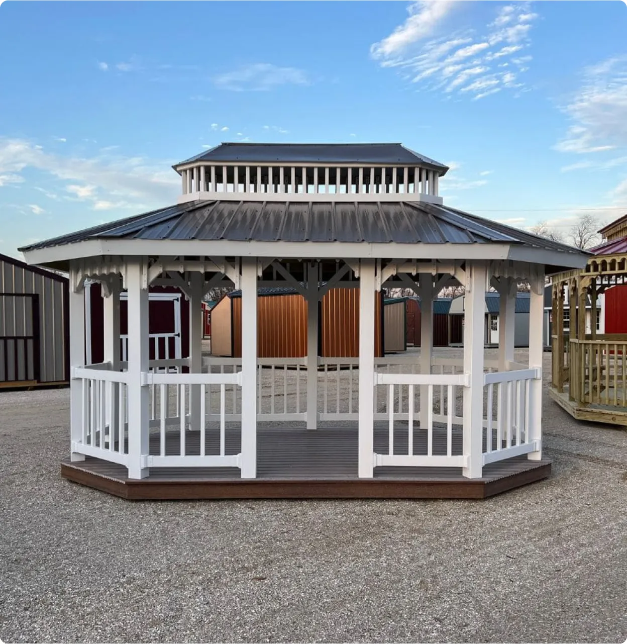 White vinyl gazebo by Backyard & Beyond in Missouri