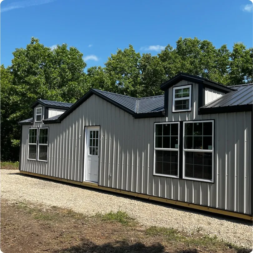 Tiny home finished cabin front entry by Backyard & Beyond in Missouri