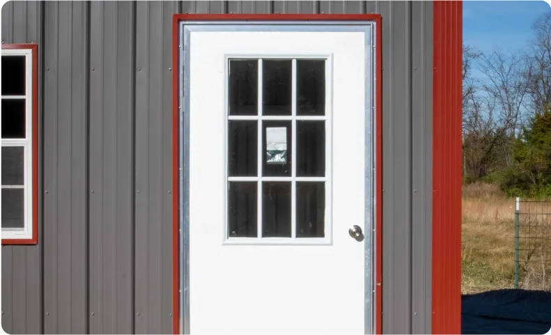 Out-swing fiberglass door option by Backyard & Beyond in Missouri