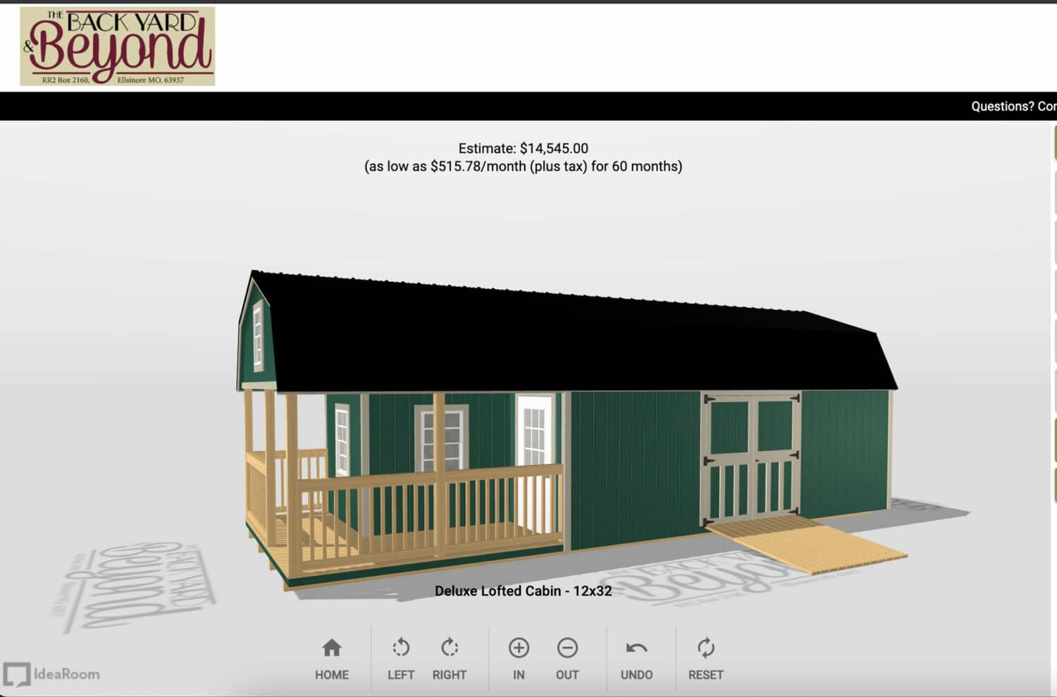 Missouri 3D shed builder color choices for shutters