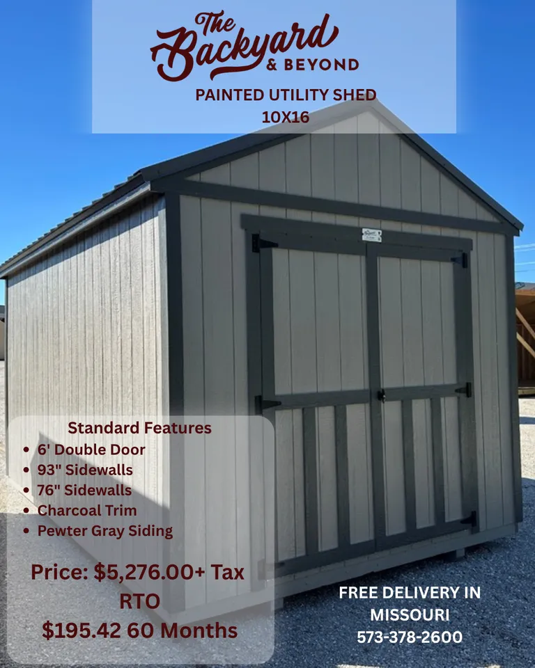 Painted Utility Shed 10 x 16