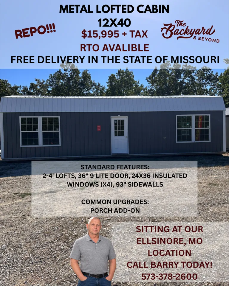 Metal Lofted Cabin 12x40