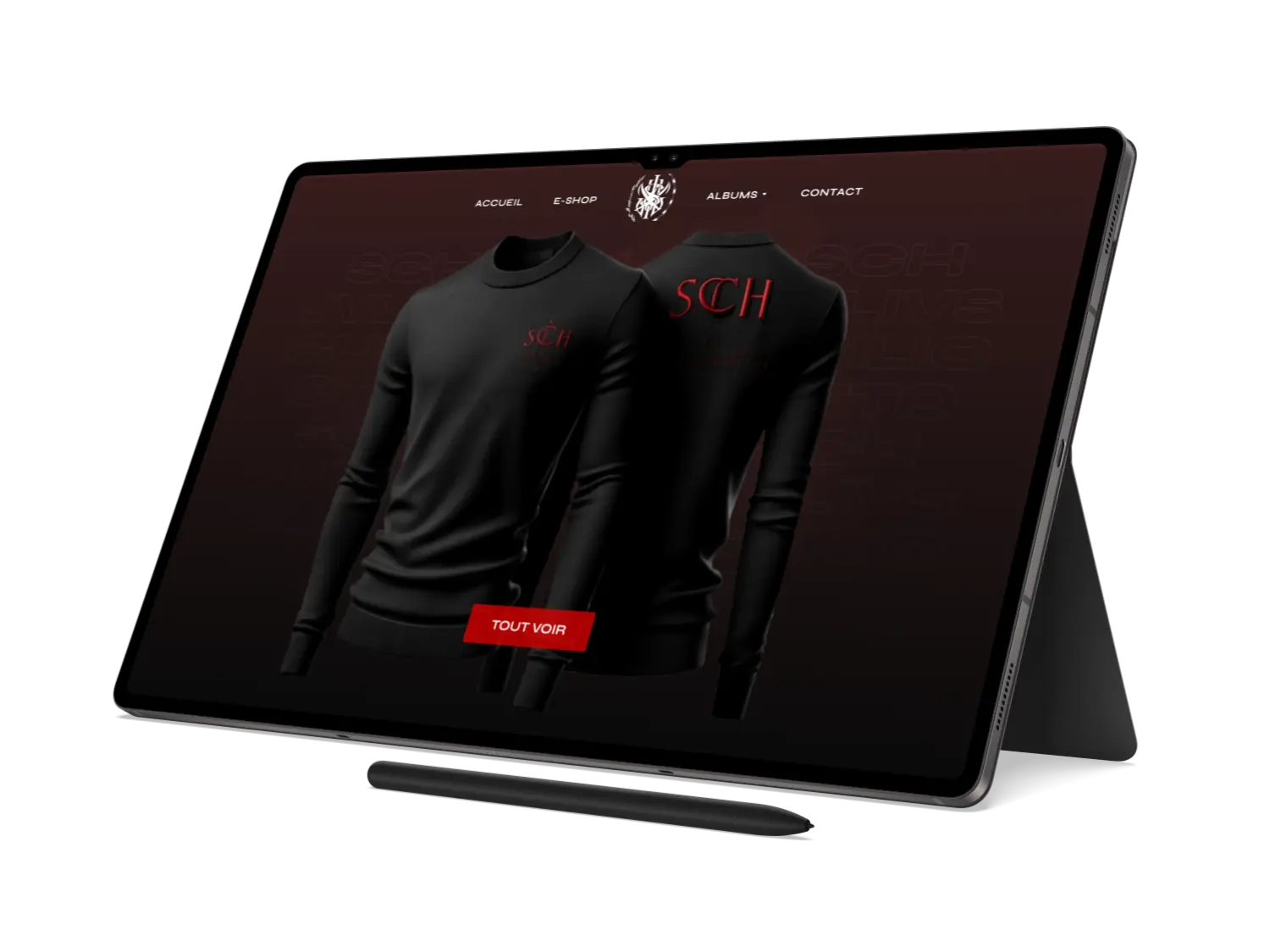 Capture d'écran d'un site e-commerce qui vend des vêtements