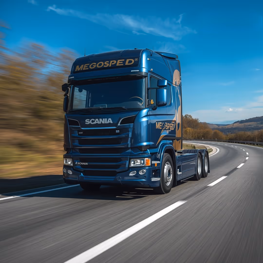 image of truck on the road