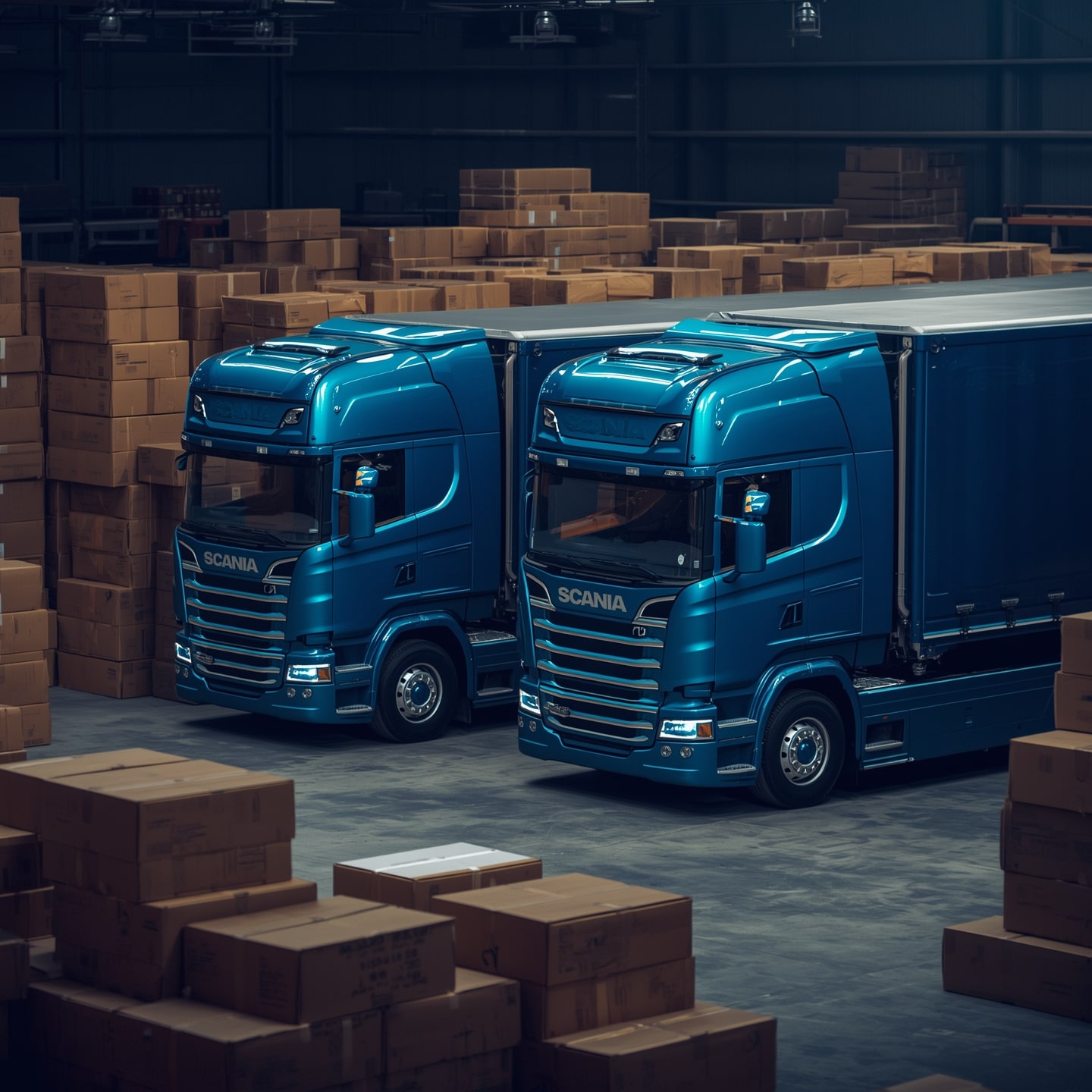 truck fleet equipped with modern gps devices