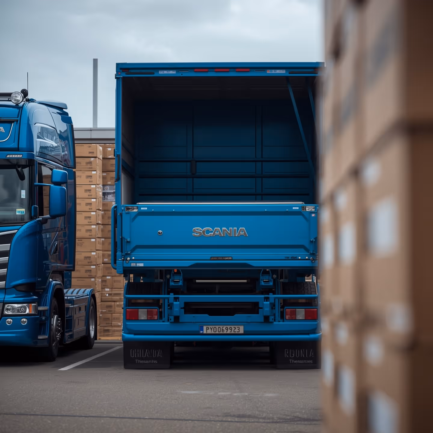 image of loading cargo for a trucking company