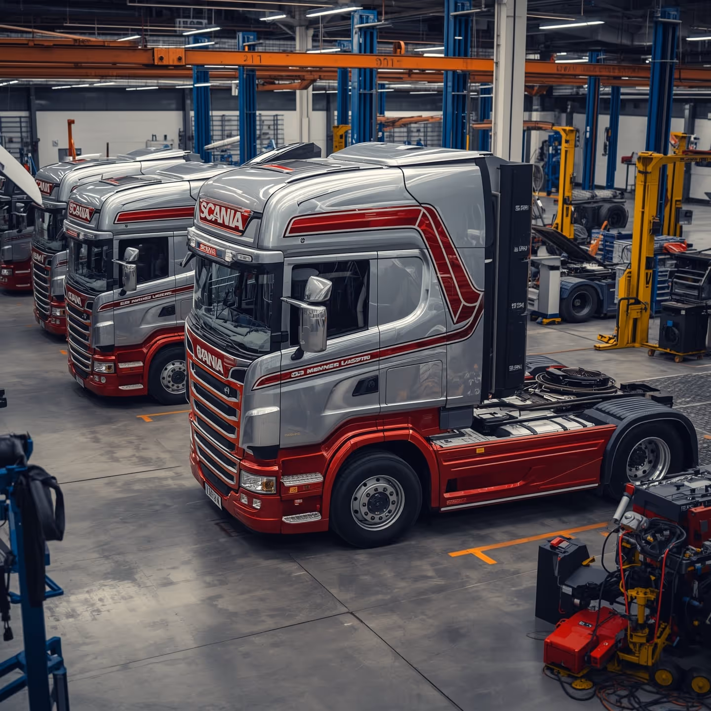 [background image] image of truck depot (for a trucking company)