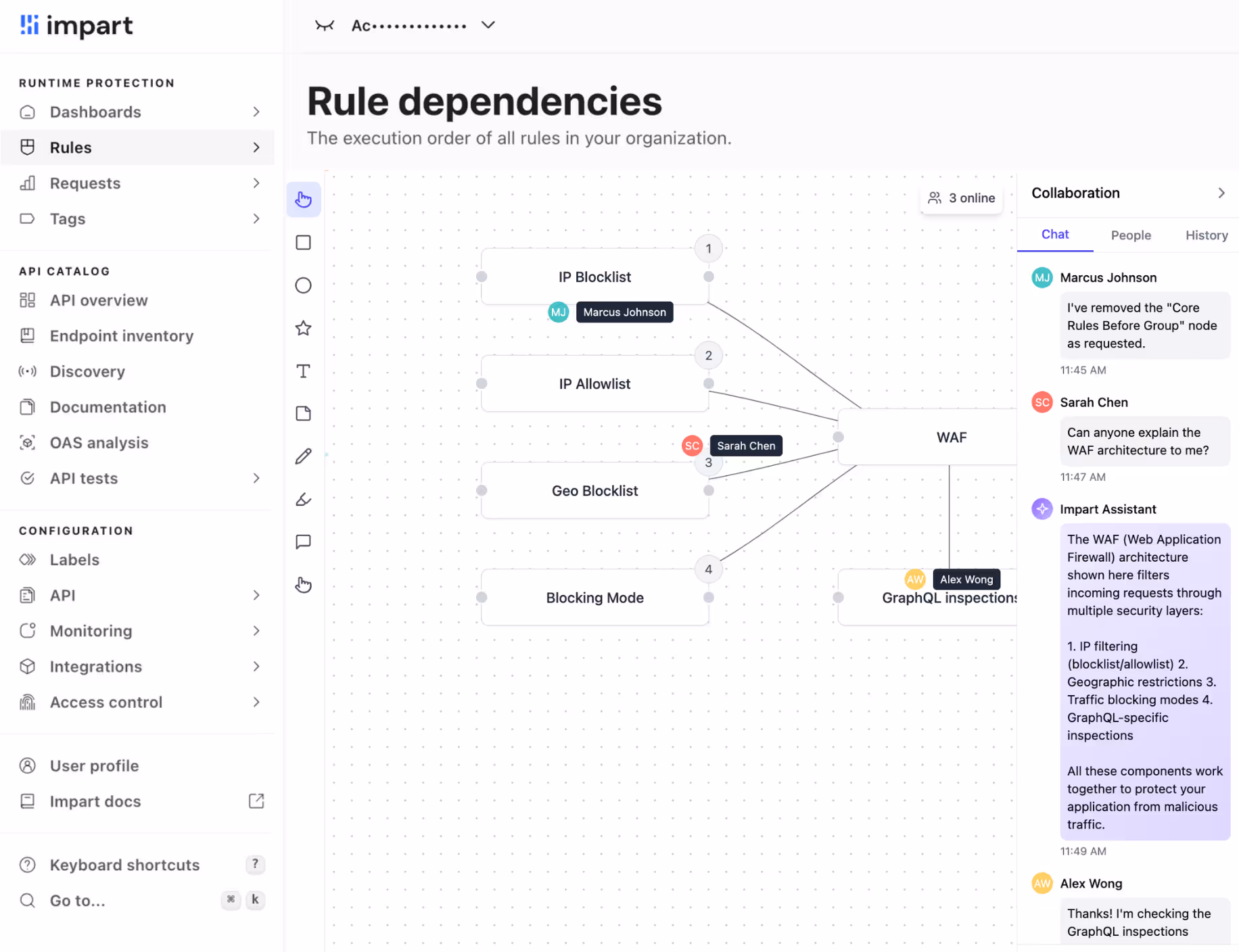 Rule dependencies screenshot